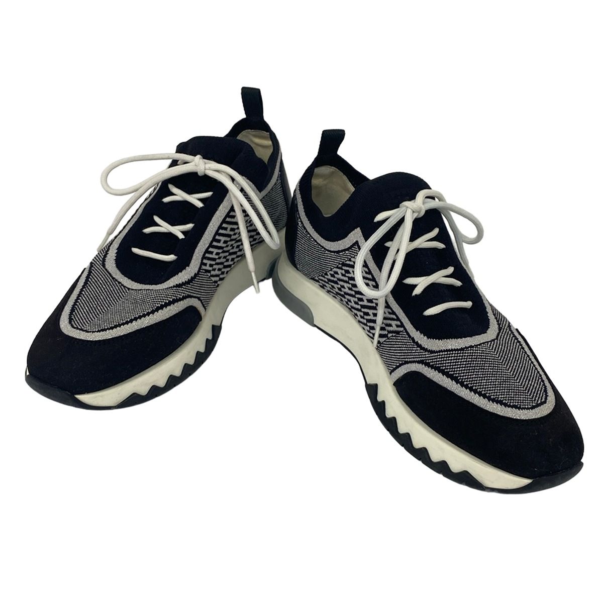 Hermes Sneakers 36.5 Addict Black Light Gray White — view 2