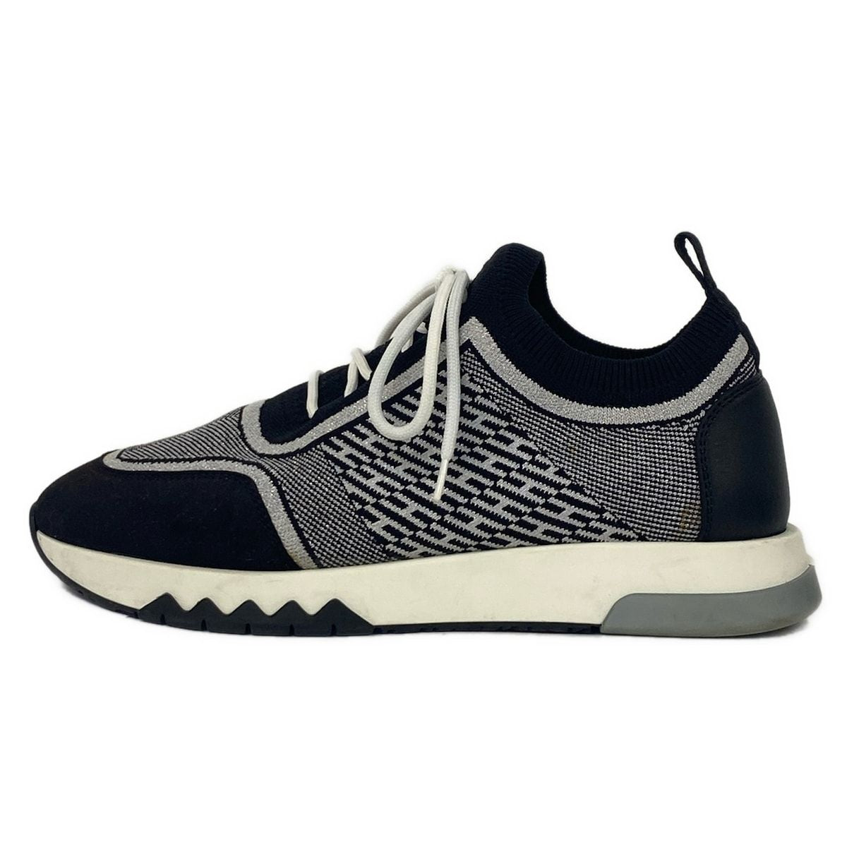 Hermes Sneakers 36.5 Addict Black Light Gray White