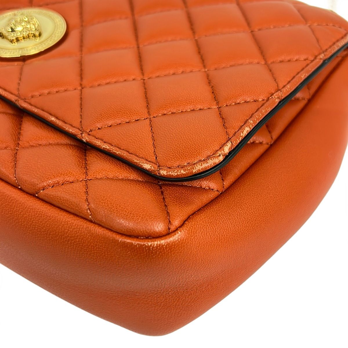 Versace Shoulder Bag Orange Chain Leather — view 6