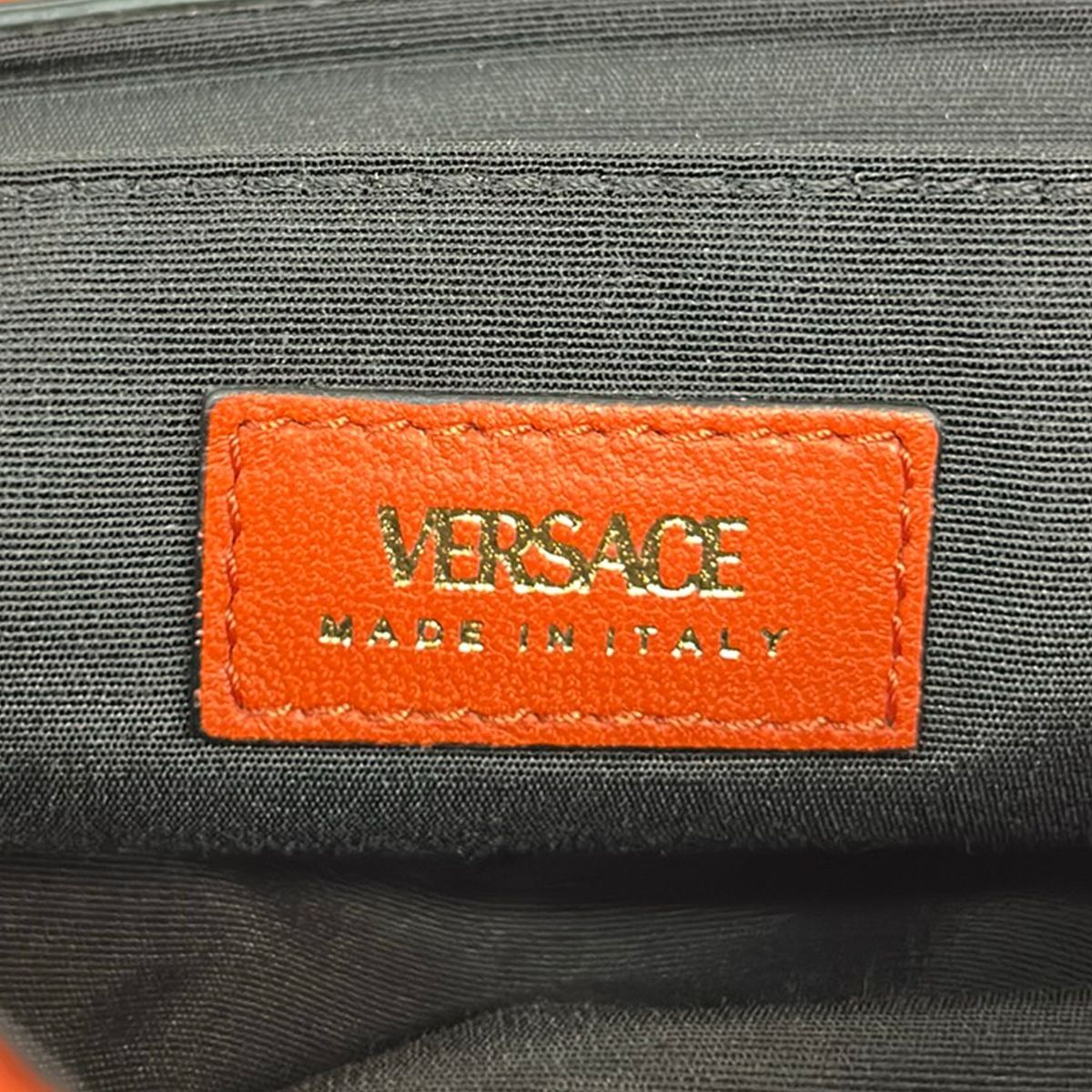 Versace Shoulder Bag Orange Chain Leather — view 8