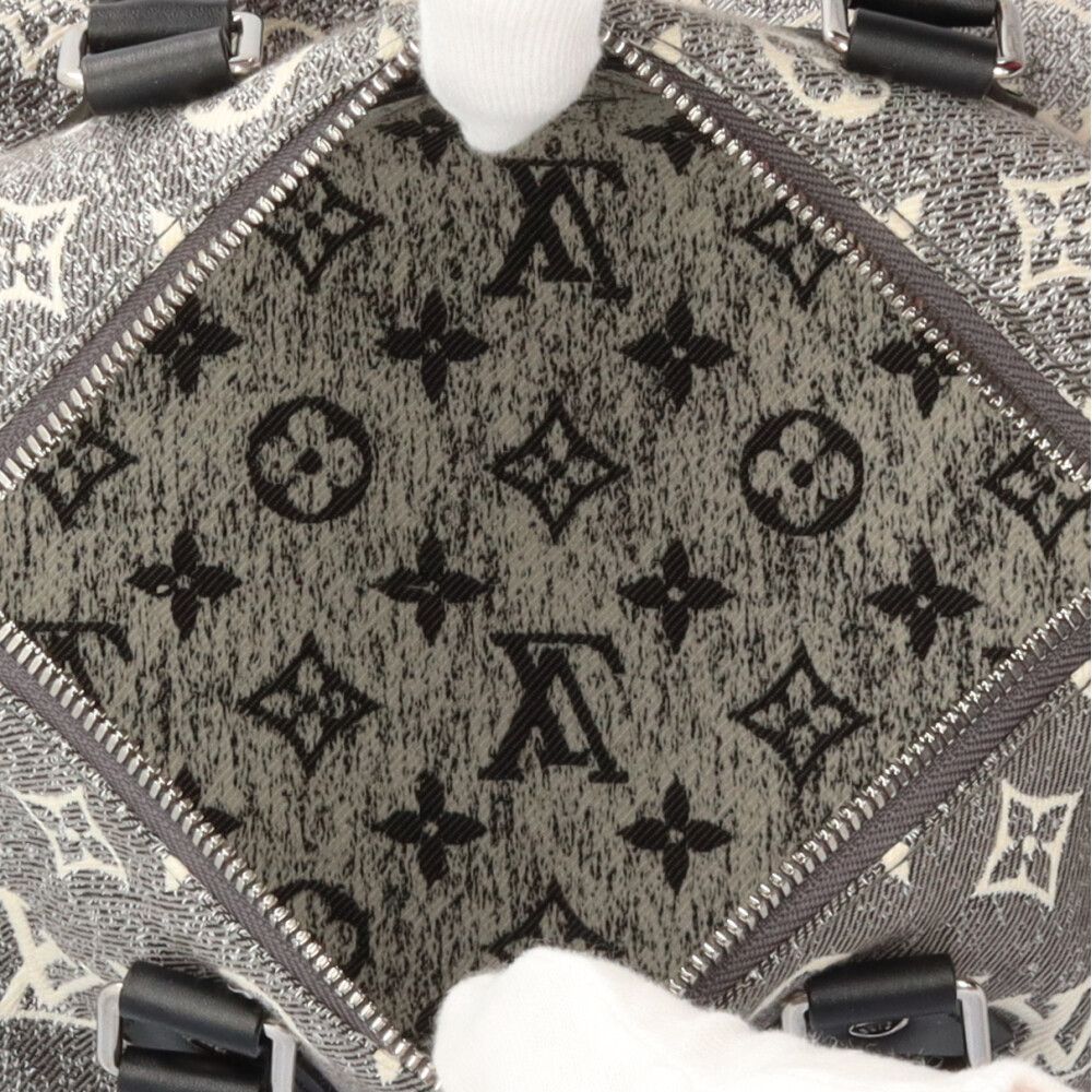 Louis Vuitton Speedy 25 Bandouliere Monogram Jacquard Denim Shoulder Bag Gray — view 6