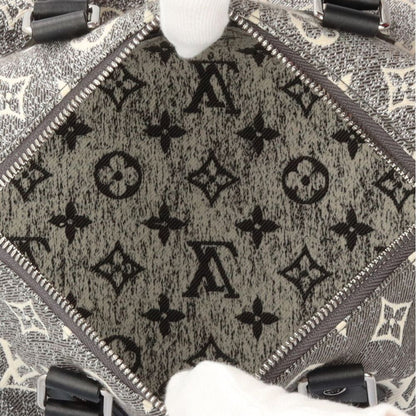 Louis Vuitton Speedy 25 Bandouliere Monogram Jacquard Denim Shoulder Bag Gray — view 6