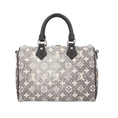 Louis Vuitton Speedy 25 Bandouliere Monogram Jacquard Denim Shoulder Bag Gray — view 3