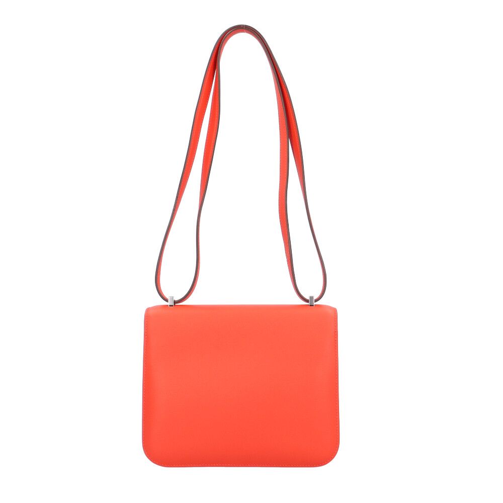 Hermes Constance III Mini Marble Lock Shoulder Bag Veau Epsom Orange — view 3