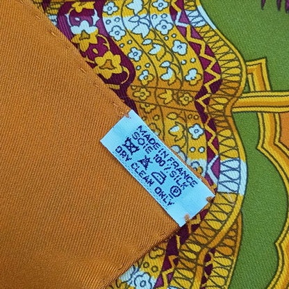 Hermes Scarf Carre 90 Multicolor Silk 100% Splendeur Des Maharajas Large — view 5