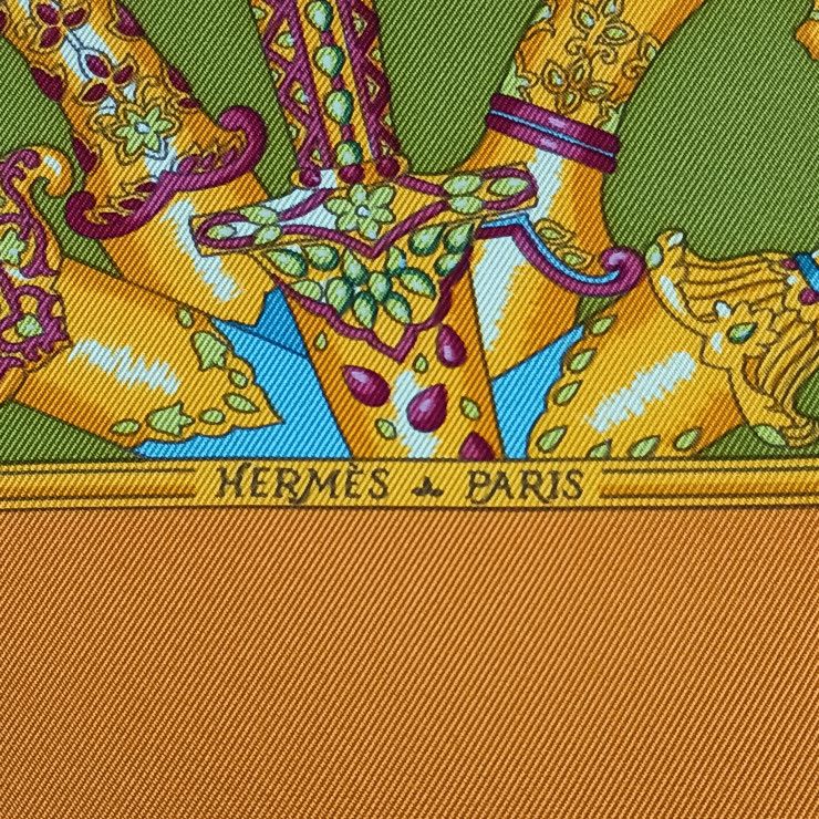Hermes Scarf Carre 90 Multicolor Silk 100% Splendeur Des Maharajas Large — view 4