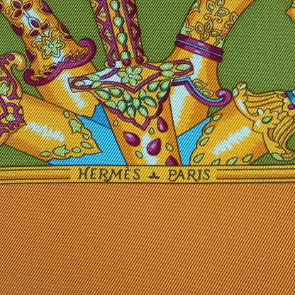 Hermes Scarf Carre 90 Multicolor Silk 100% Splendeur Des Maharajas Large — view 4