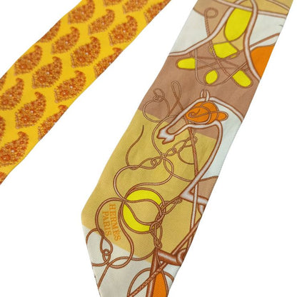 Hermes Ribbon Scarf Twill Multicolor Silk 100% Comp de Fouet AU Bloc — view 3