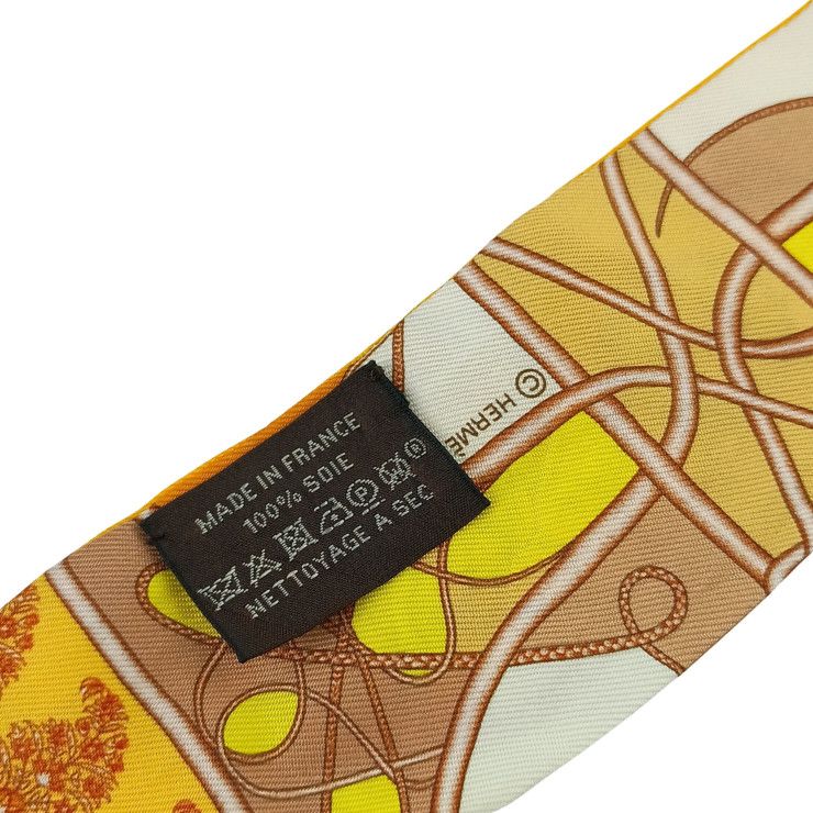 Hermes Ribbon Scarf Twill Multicolor Silk 100% Comp de Fouet AU Bloc — view 4