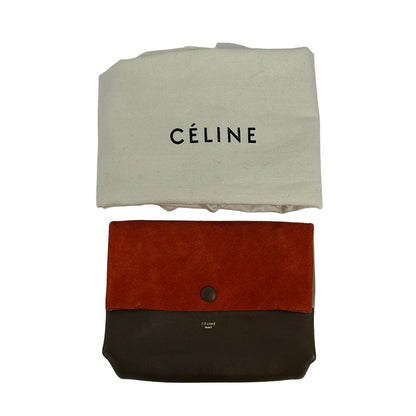 Celine Shoulder Bag All Soft Orange Dark Brown Gray Leather — view 8