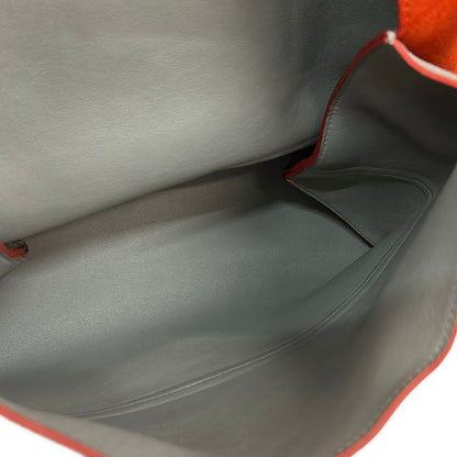 Celine Shoulder Bag All Soft Orange Dark Brown Gray Leather — view 7
