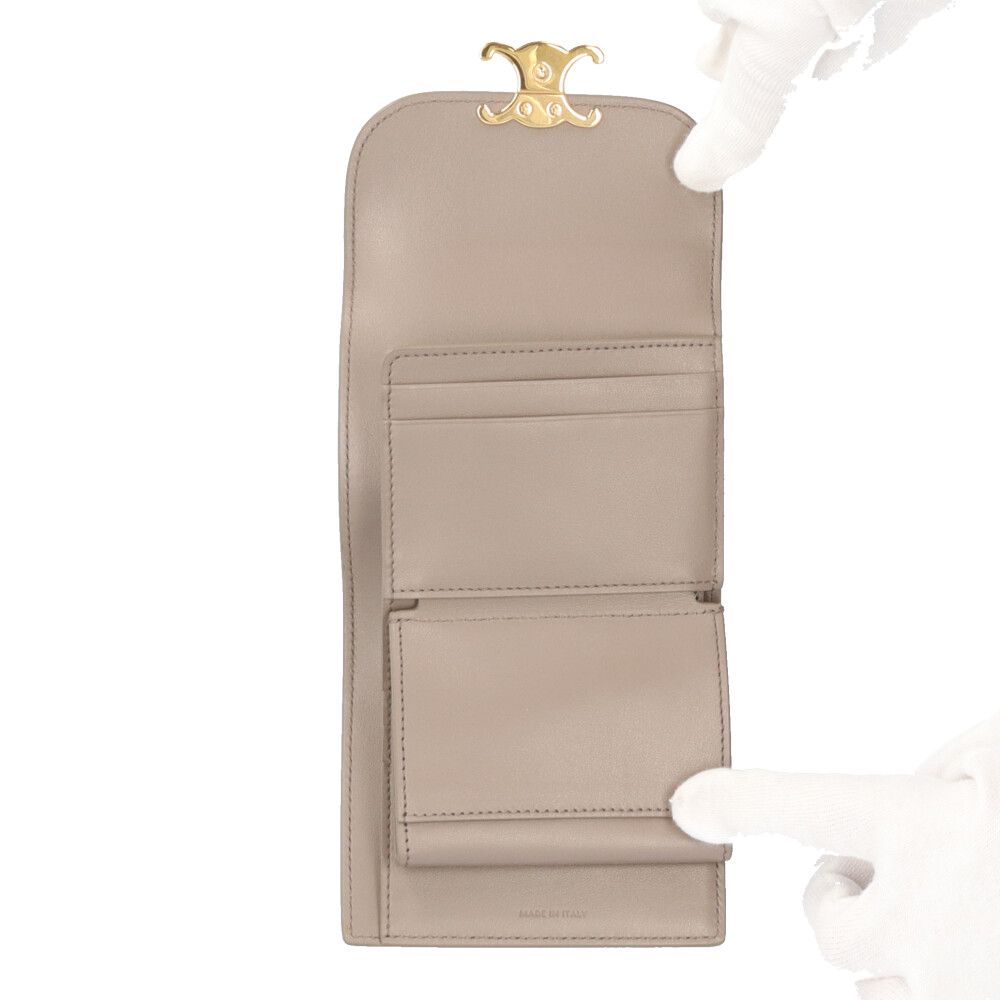Celine Small Flap Wallet Triomphe Trifold Leather — view 7
