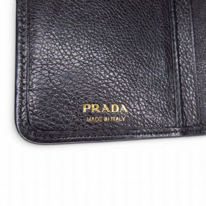 Prada Bifold Wallet Triangle Plate Leather Black — view 6