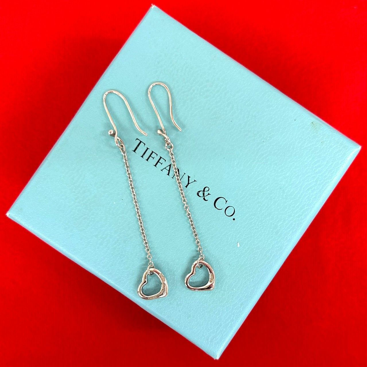 Tiffany & Co Open Heart Earrings 925 Sterling Silver