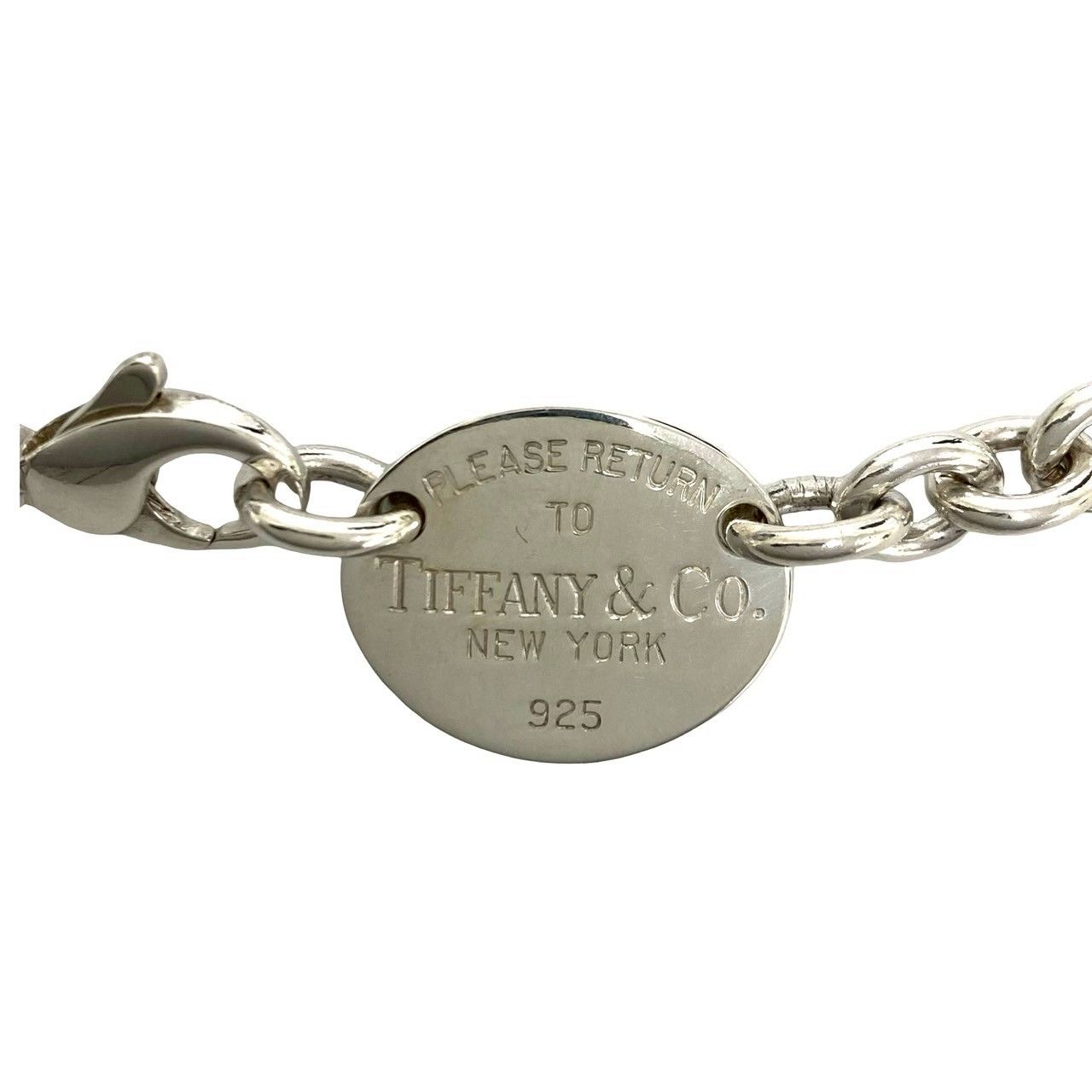 Tiffany & Co Return to Oval Necklace 925 Sterling Silver Pendant Choker — view 3