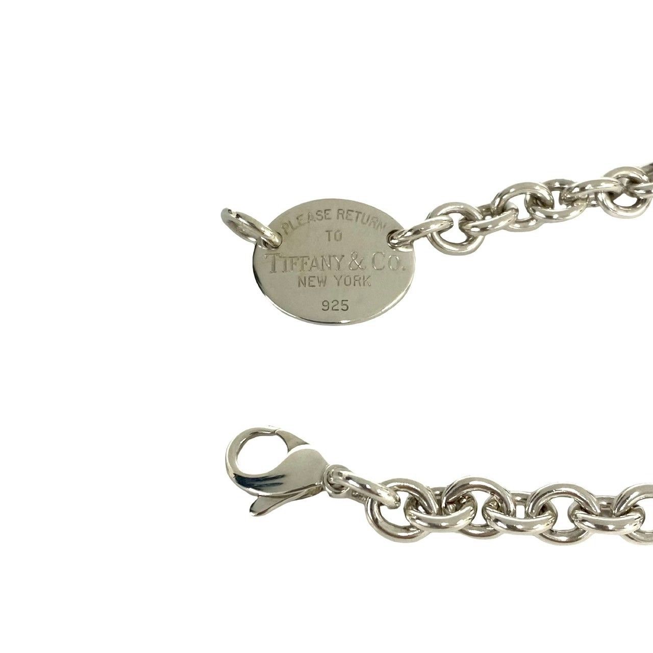 Tiffany & Co Return to Oval Necklace 925 Sterling Silver Pendant Choker — view 4