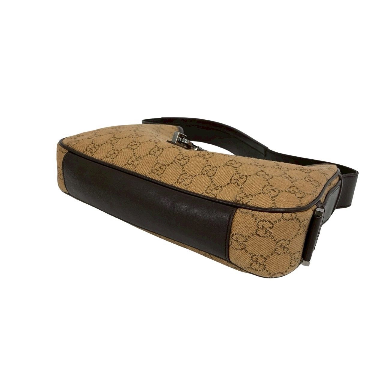 Gucci GG Logo Canvas Leather Shoulder Bag Mini Tote Brown Beige — view 8