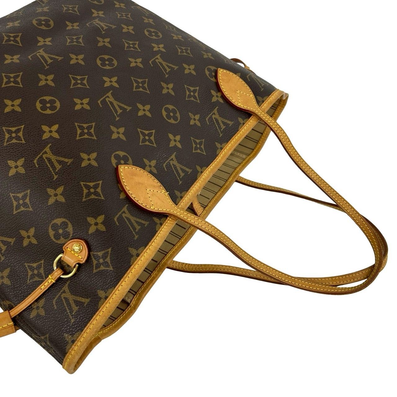 Louis Vuitton Neverfull PM Monogram Logo Pattern Leather Tote Brown — view 4