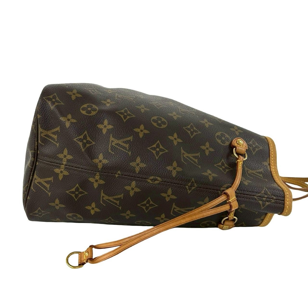 Louis Vuitton Neverfull PM Monogram Logo Pattern Leather Tote Brown — view 6