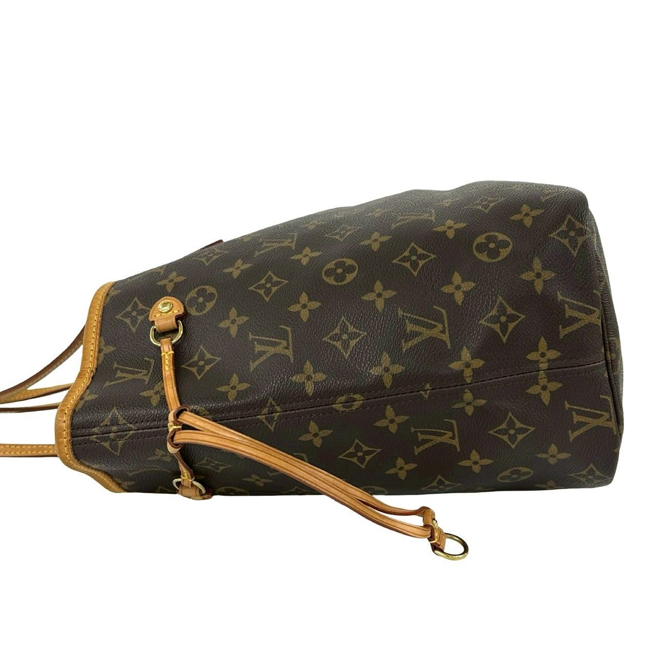 Louis Vuitton Neverfull PM Monogram Logo Pattern Leather Tote Brown — view 5
