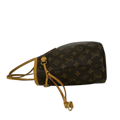 Louis Vuitton Neverfull MM Monogram Logo Pattern Leather Tote Brown — view 5