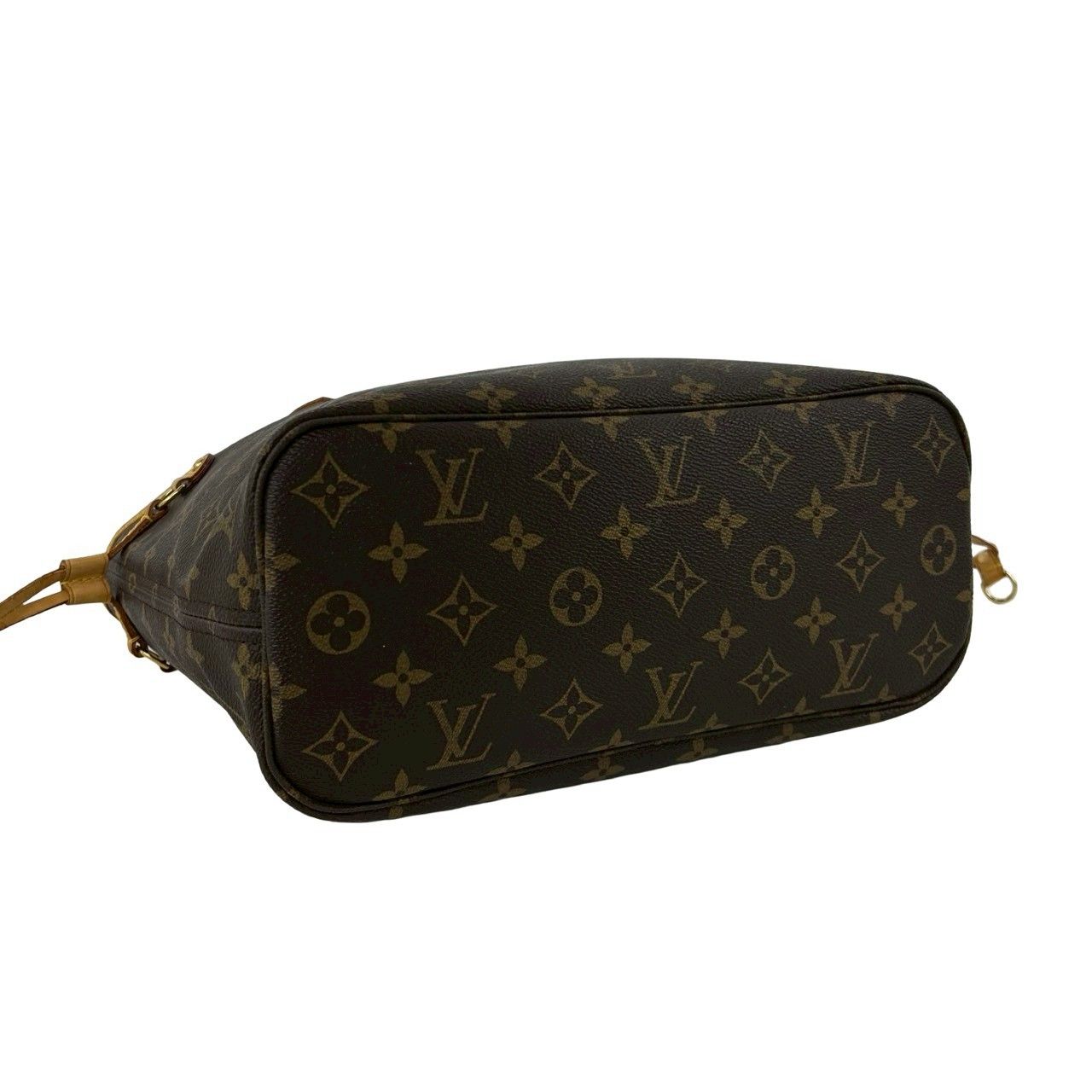 Louis Vuitton Neverfull MM Monogram Logo Pattern Leather Tote Brown — view 7