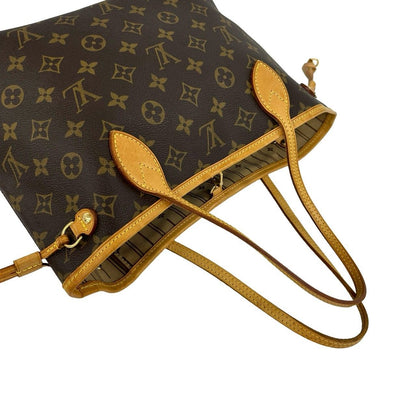 Louis Vuitton Neverfull MM Monogram Logo Pattern Leather Tote Brown — view 4