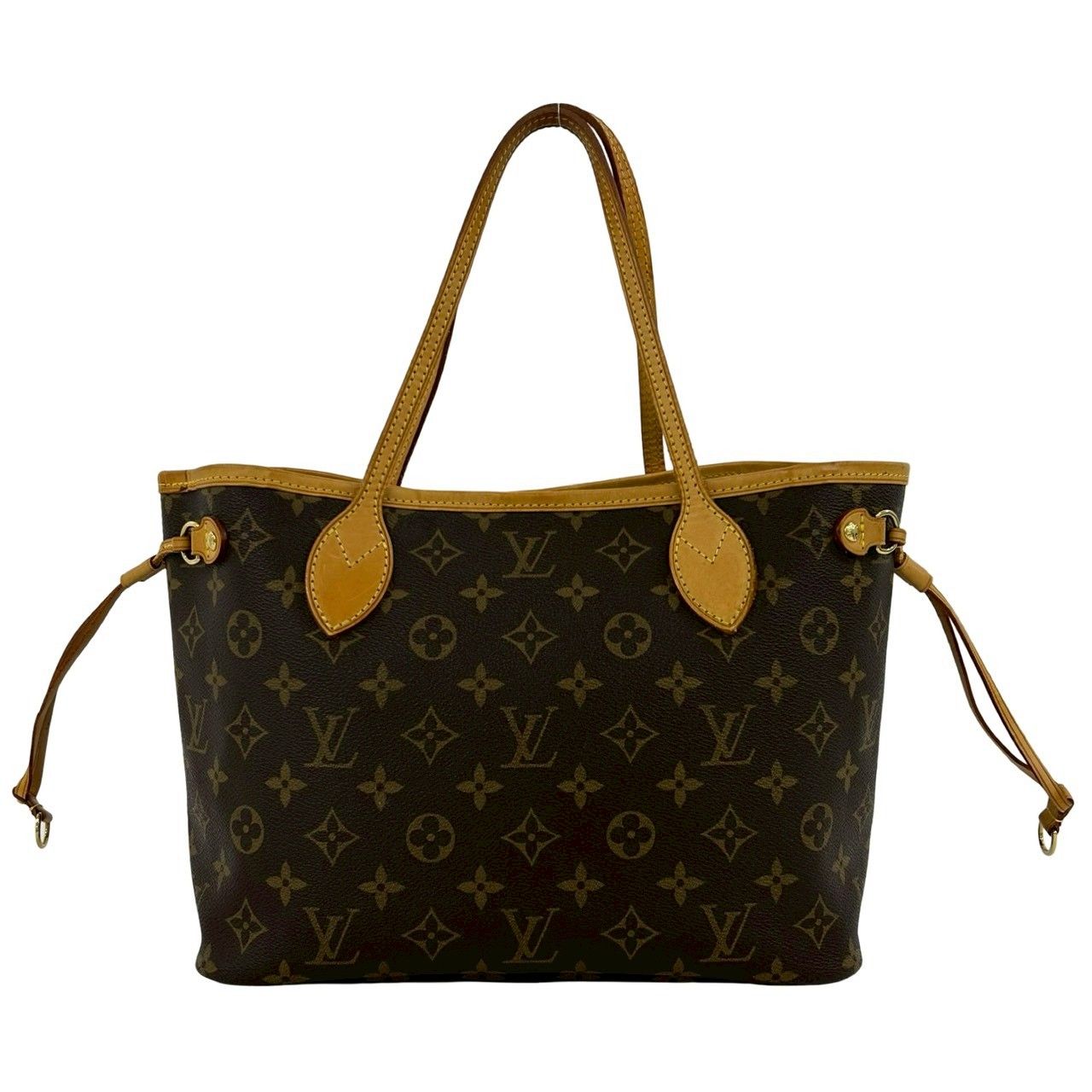 Louis Vuitton Neverfull MM Monogram Logo Pattern Leather Tote Brown — view 3