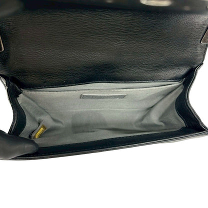 Chanel CC Logo Calf Leather Mini Shoulder Bag Black — view 9