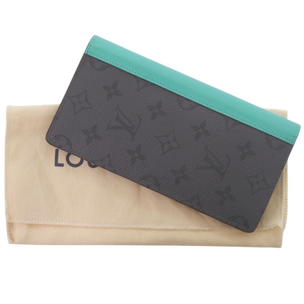 Louis Vuitton Portefeuille Brazza NM Monogram Eclipse IC Turquoise Gray Wallet — view 2
