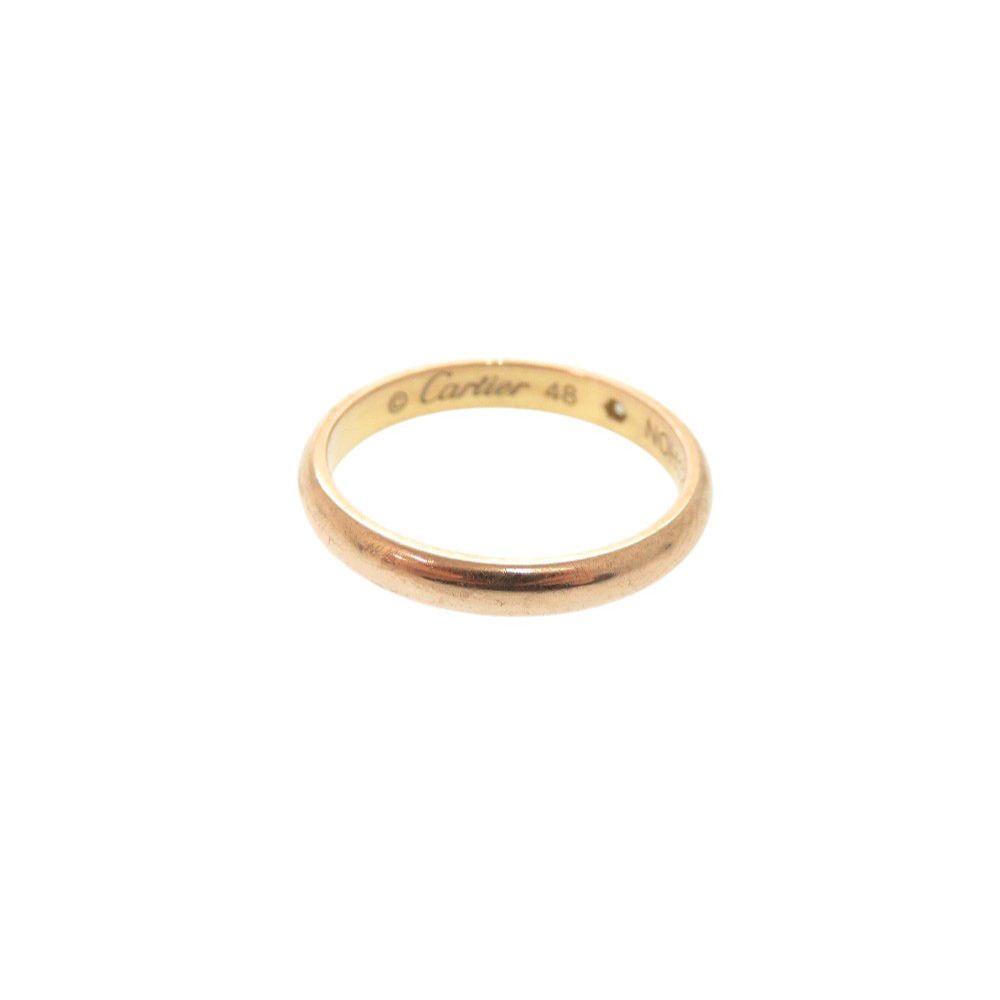 Cartier Wedding 48 18k Pink Gold Diamond Ring — view 4