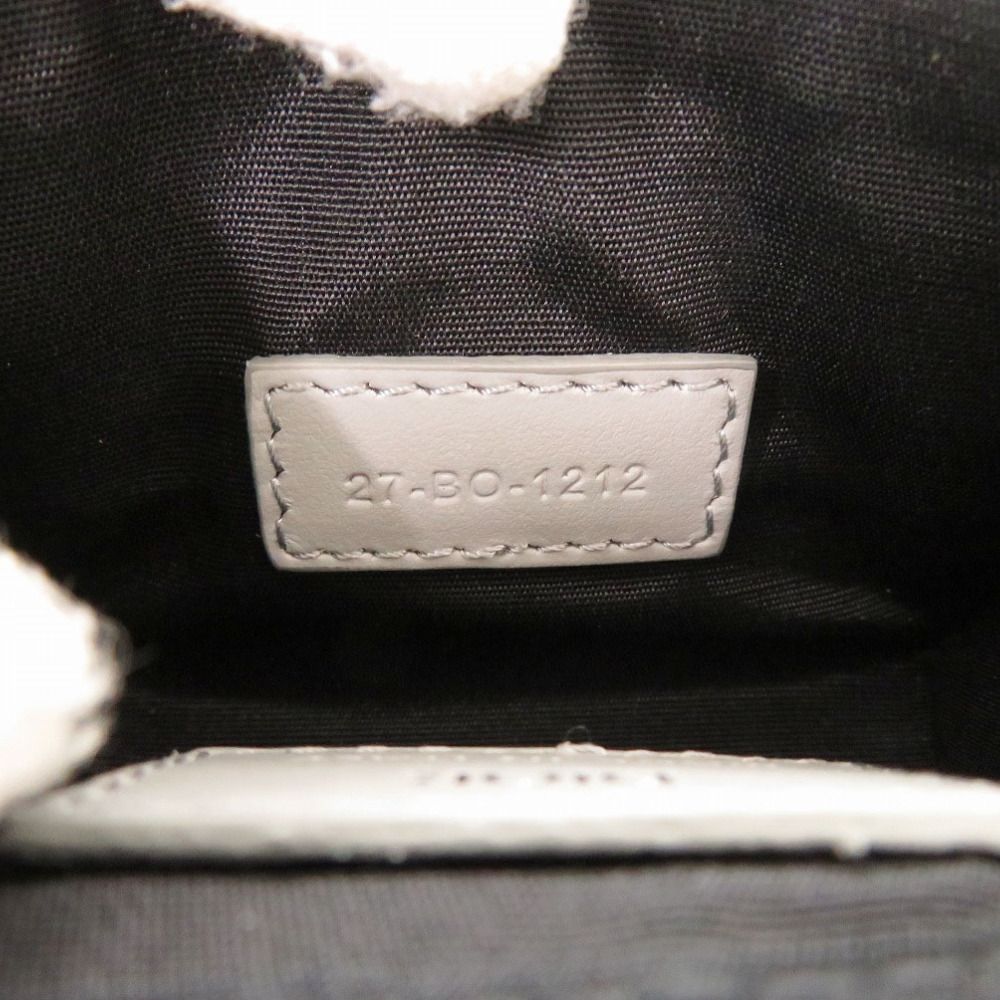 Dior Saddle CD Diamond Leather Gray Card Case — view 9