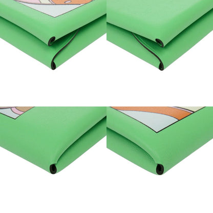 Hermes Calvi Duo Selle en Desordres Swift Vert Comic Silver Coin Case Wallet — view 4