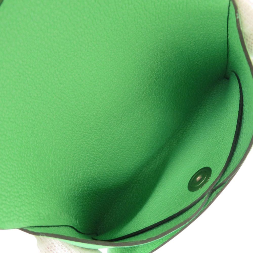 Hermes Calvi Duo Selle en Desordres Swift Vert Comic Silver Coin Case Wallet — view 6