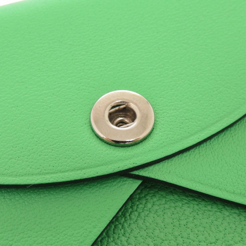 Hermes Calvi Duo Selle en Desordres Swift Vert Comic Silver Coin Case Wallet — view 9