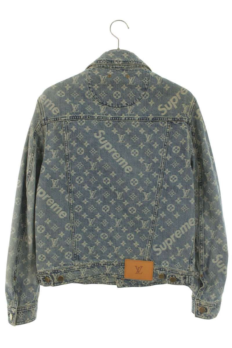 Louis Vuitton Supreme LV Jacquard Denim Trucker Jacket Monogram 44 — view 2