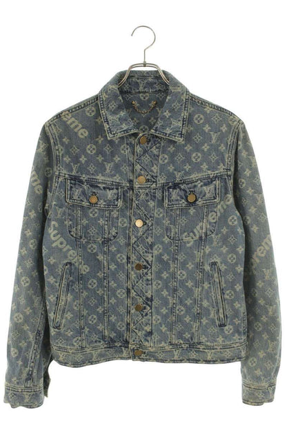 Louis Vuitton Supreme LV Jacquard Denim Trucker Jacket Monogram 44