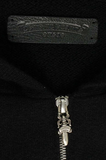 Chrome Hearts Life Sentence HD Zip Sleeve Floral Embroidery Cashmere Zip Up — view 3