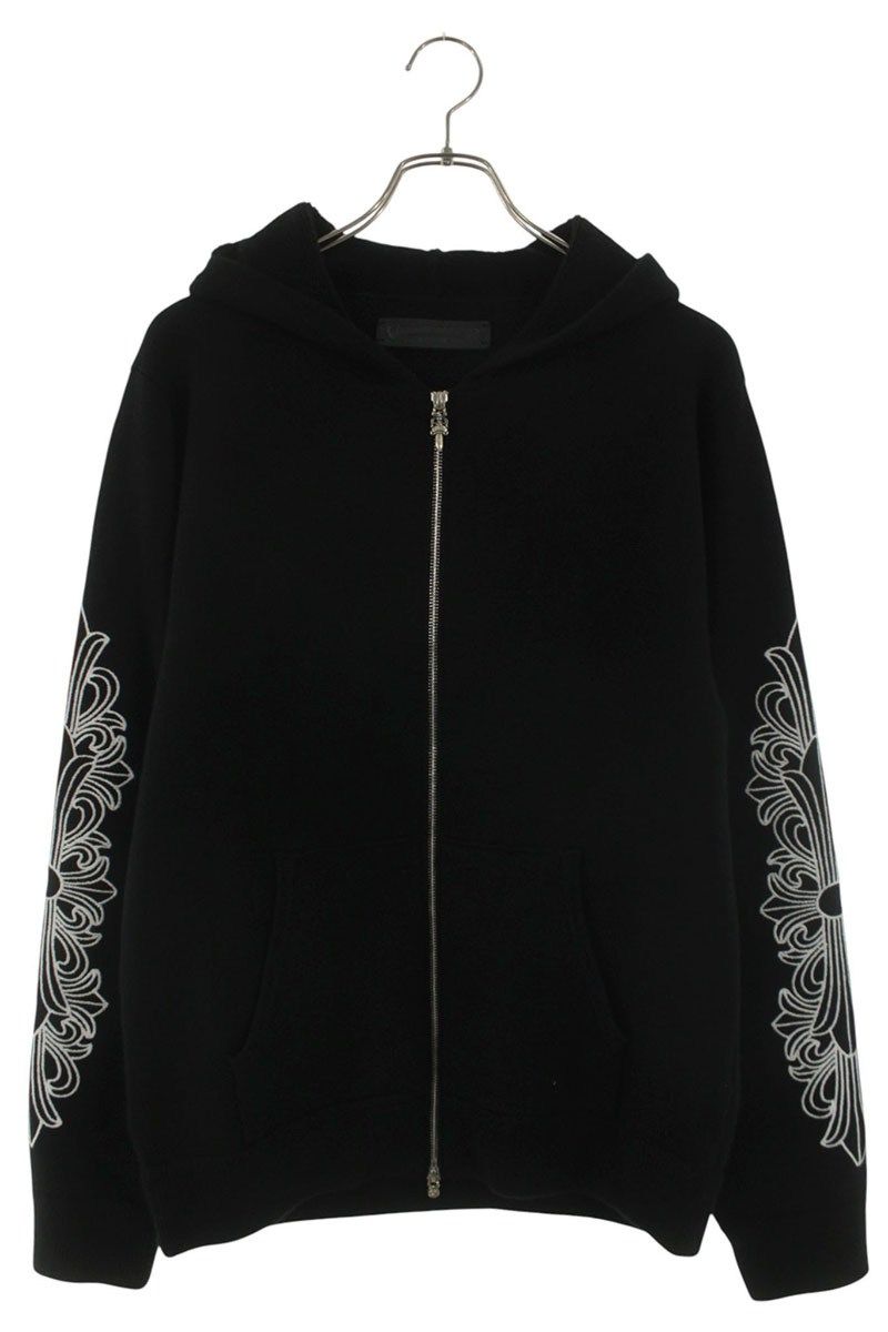 Chrome Hearts Life Sentence HD Zip Sleeve Floral Embroidery Cashmere Zip Up
