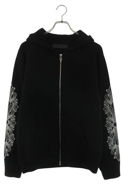 Chrome Hearts Life Sentence HD Zip Sleeve Floral Embroidery Cashmere Zip Up