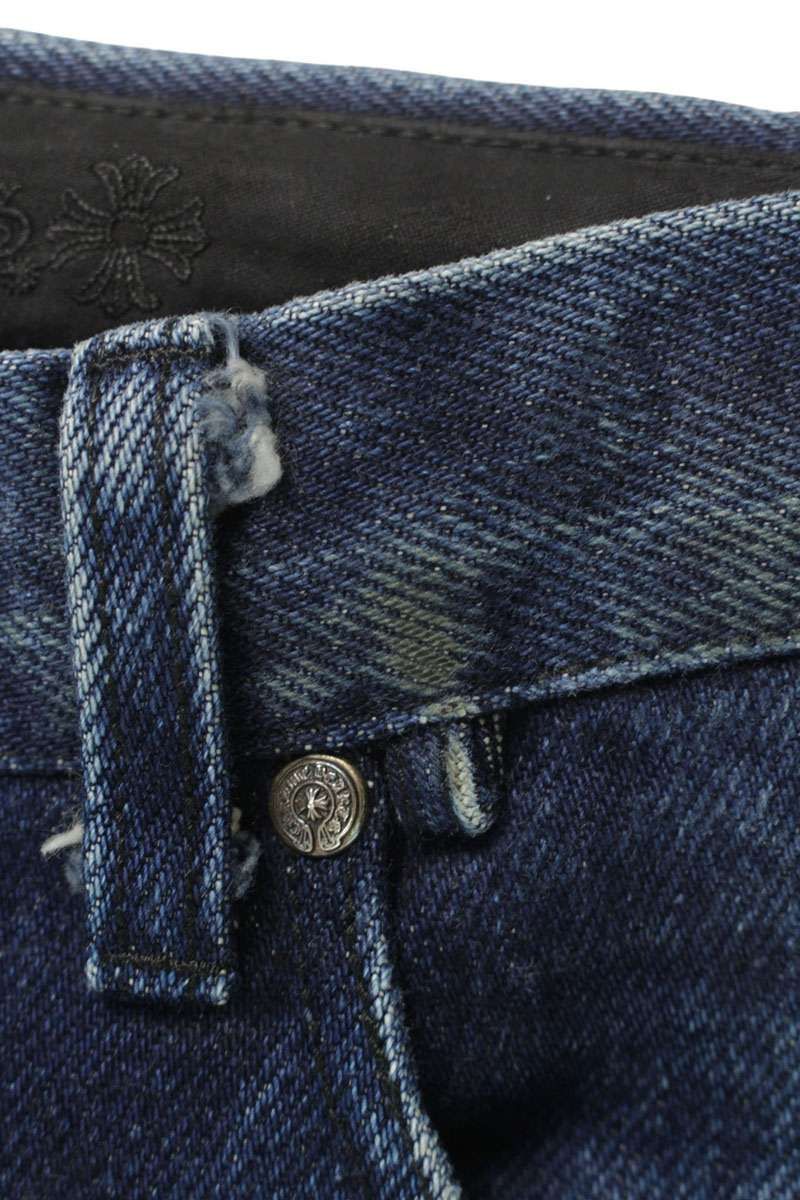 Chrome Hearts Strtlg Fbrc Cross Ball Button Denim Pants — view 3