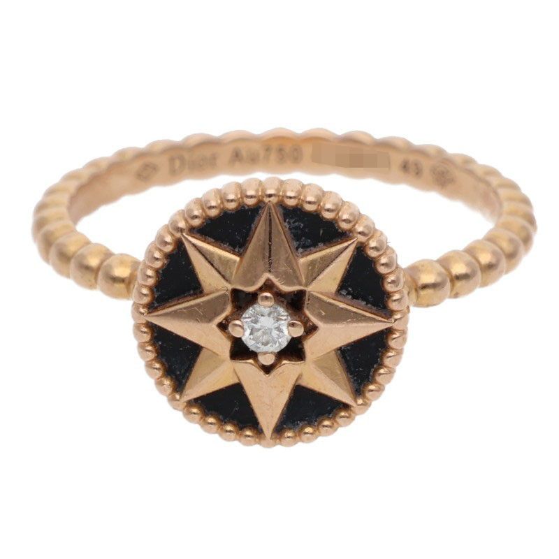Dior Rose Des Vents 18k Pink Gold Diamond Oniki Sling No 8.5 49 Ring