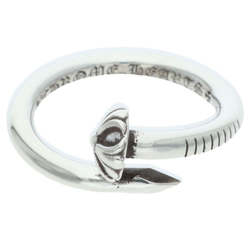 Chrome Hearts Nail Crsball Cross Ball Silver Ring