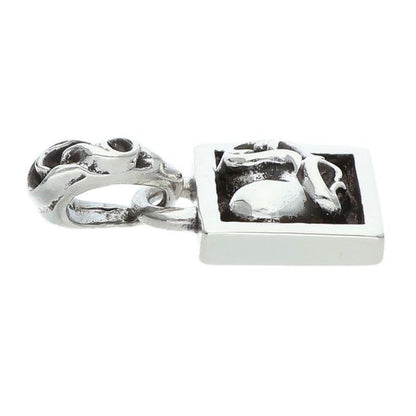 Chrome Hearts Framed Heart Charm Silver Necklace Top — view 3