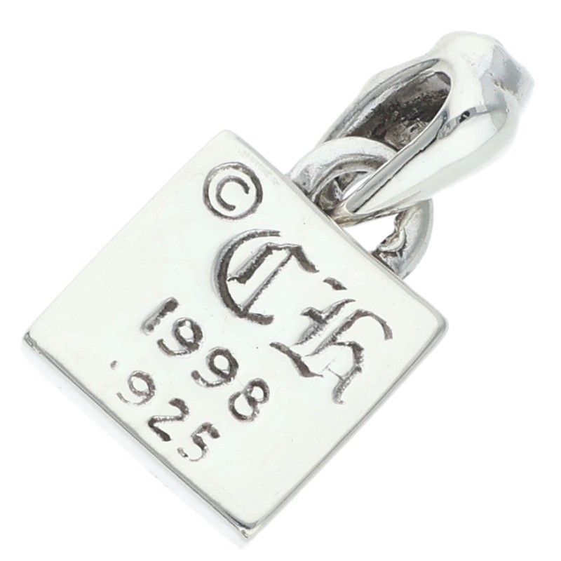 Chrome Hearts Framed Heart Charm Silver Necklace Top — view 2