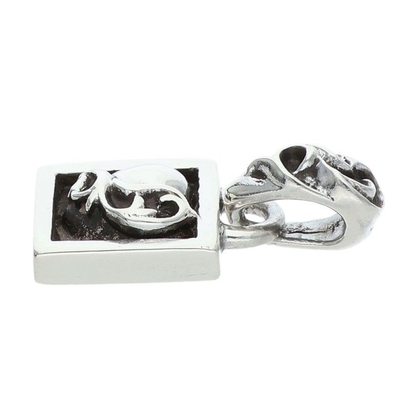 Chrome Hearts Framed Heart Charm Silver Necklace Top — view 4