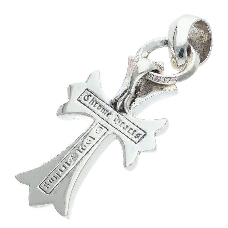 Chrome Hearts CH Crs Sml Bale Small CH Cross Silver Necklace Top — view 2