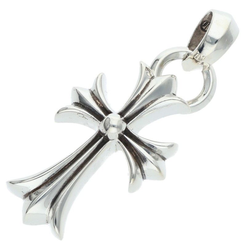Chrome Hearts CH Crs Sml Bale Small CH Cross Silver Necklace Top