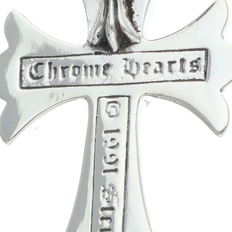 Chrome Hearts CH Crs Sml Bale Small CH Cross Silver Necklace Top — view 3