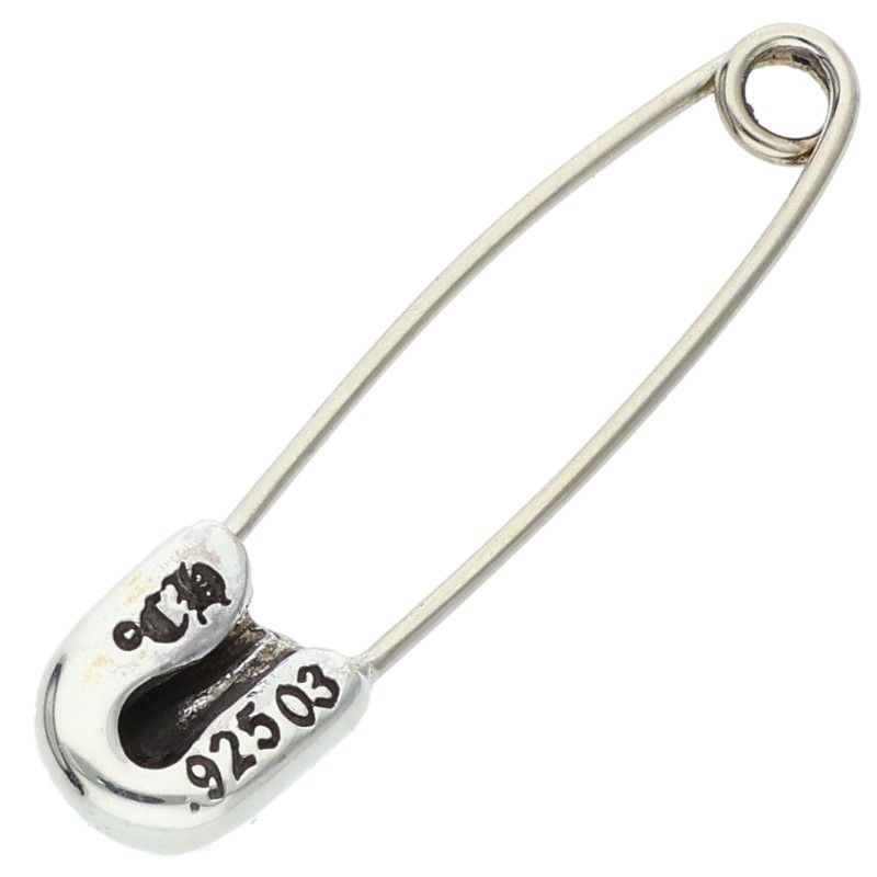 Chrome Hearts Safety Pin SM Small Pin 1 Diamond Silver Necklace Top — view 2